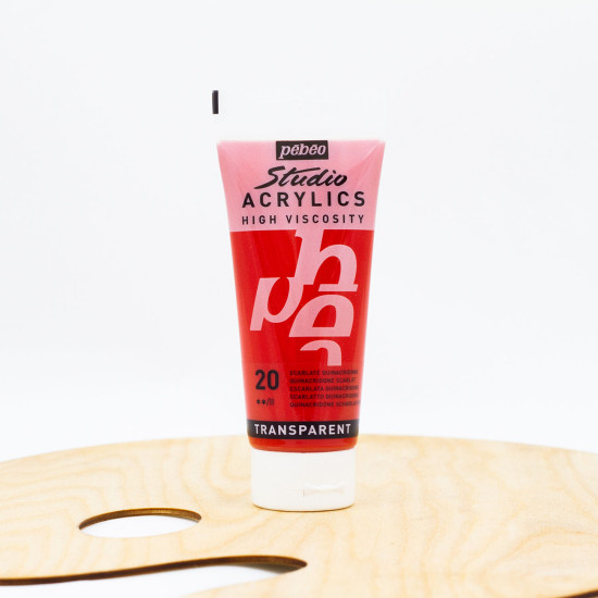 Akriliniai dažai „Pebeo studio“ 100ml Quinacridone Scarlet (20)