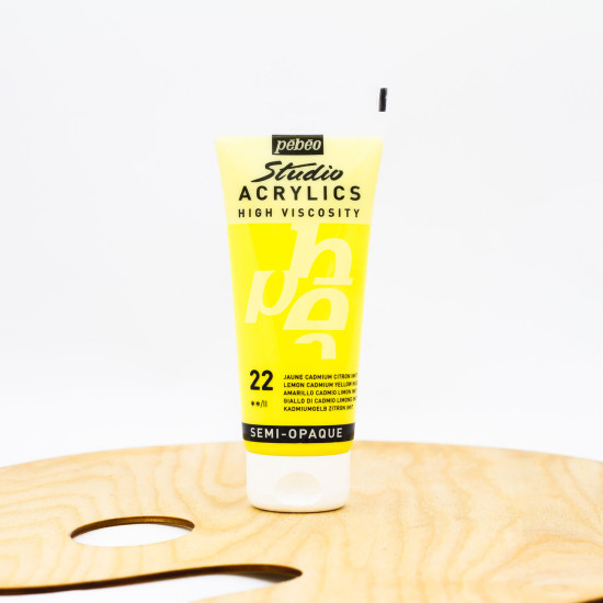 Akriliniai dažai „Pebeo studio“ 100ml citrininis kadmis geltonas (22)