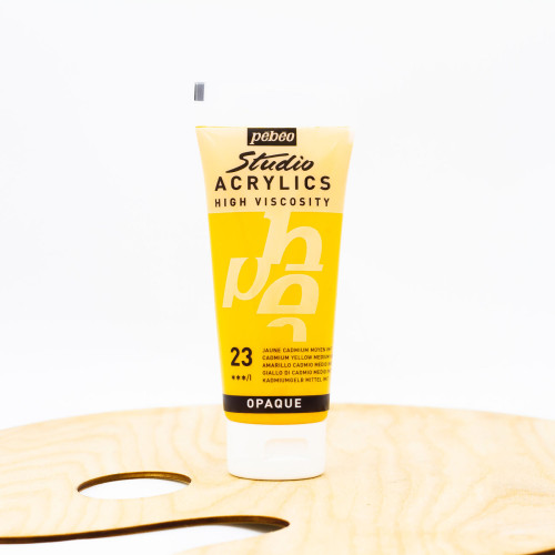 Akriliniai dažai „Pebeo studio“ 100ml  vidutinis kadmio geltonas atspalvis (23)