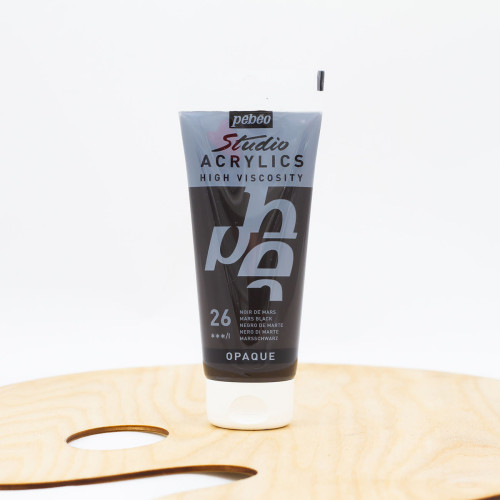 Akriliniai dažai „Pebeo studio“ 100ml Marso juoda (26)