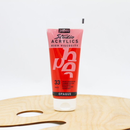 Akriliniai dažai „Pebeo studio“ 100ml kadmio raudona (33)