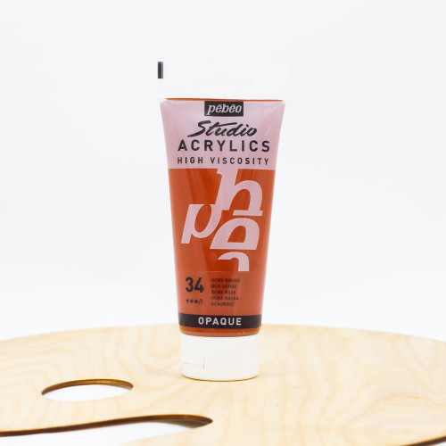 Akriliniai dažai „Pebeo studio“ 100ml raudona ochra (34)