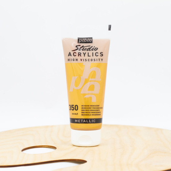 Akriliniai dažai „Pebeo studio“ 100ml  Iridescent precious gold (350)