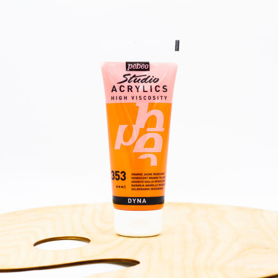 Akriliniai dažai „Pebeo studio“ 100ml ,,Iridescent“ orange yellow (353)
