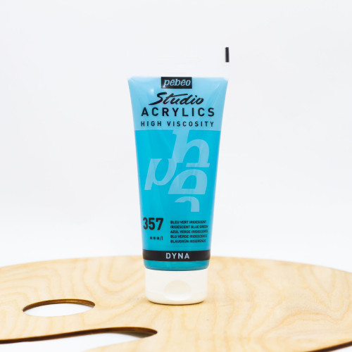 Akriliniai dažai „Pebeo studio“ 100ml Iridescent blue green (357)