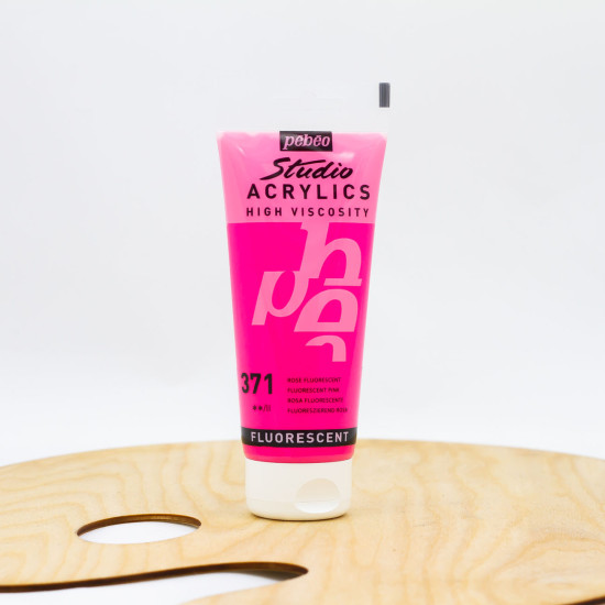 Akriliniai dažai „Pebeo studio“ 100ml rožiniai fluorescentiniai (371)