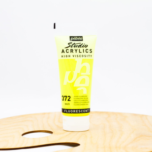 Akriliniai dažai „Pebeo studio“ 100ml geltoni fluorescentiniai (372)