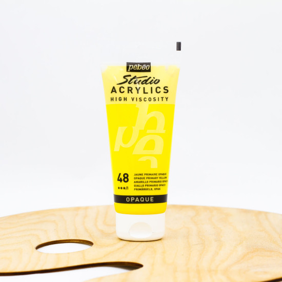 Akriliniai dažai „Pebeo studio“ 100ml ,,Opaque primary“ geltona (48)