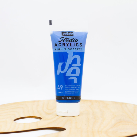 Akriliniai dažai „Pebeo studio“ 100ml ,,Opaque primary“ žydra (49)