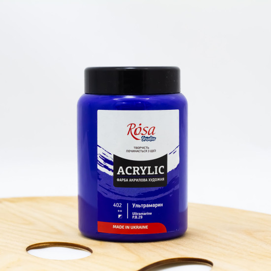 Akriliniai dažai ROSA Studio 400 ml, ultramarinas (402)