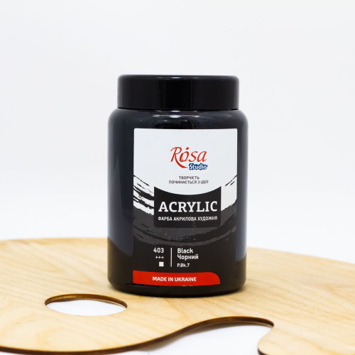 Akriliniai dažai ROSA Studio 400 ml, juodi (403)