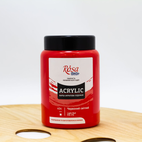 Akriliniai dažai ROSA Studio 400 ml, Šviesiai Raudoni (404)
