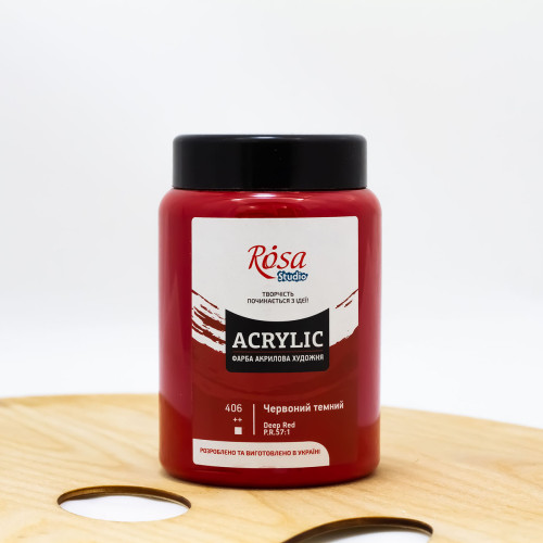 Akriliniai dažai ROSA Studio 400 ml, Tamsiai Raudoni (406)