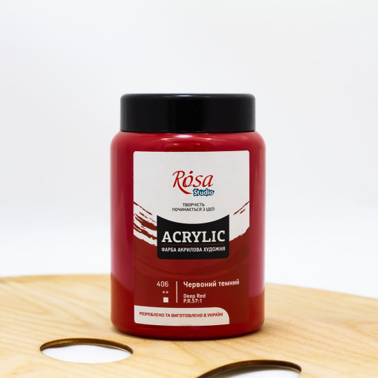 Akriliniai dažai ROSA Studio 400 ml, Tamsiai Raudoni (406)