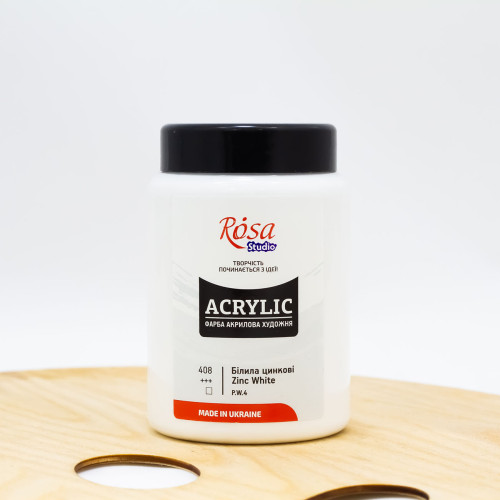 Akriliniai dažai ROSA Studio 400 ml, cinko balti (408)