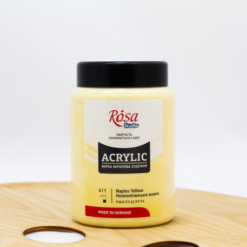Akriliniai dažai ROSA Studio 400 ml, Neapolio geltoni (411)