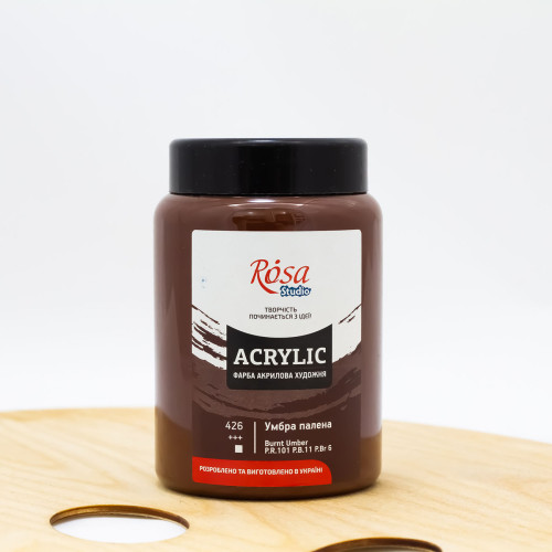 Akriliniai dažai ROSA Studio 400 ml, deginta umbra (426)
