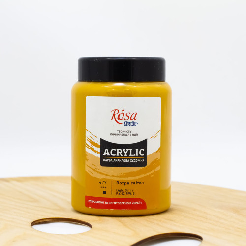 Akriliniai dažai ROSA Studio 400 ml, šviesi ochra (427)