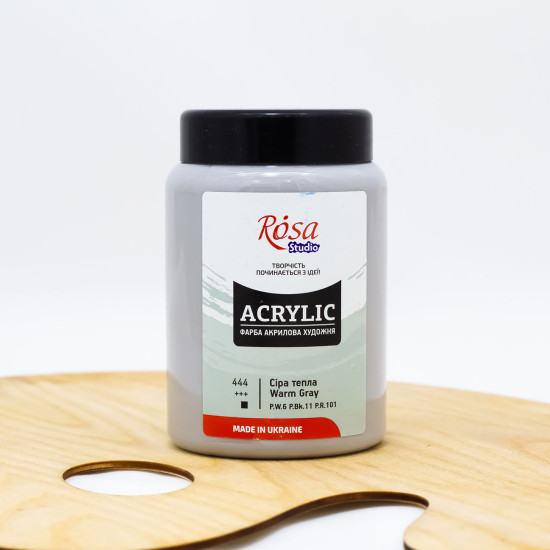 Akriliniai dažai ROSA Studio 400 ml, šviesiai pilki (444)