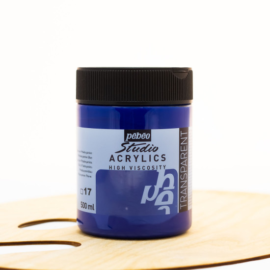 Akriliniai dažai „Pebeo studio“ 500ml „Phtalo“ mėlyna (17)