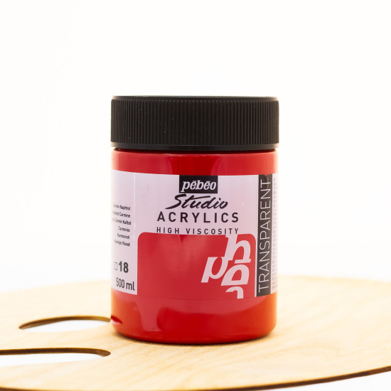 Akriliniai dažai „Pebeo studio“ 500ml „Naphtol,, karminas (18)