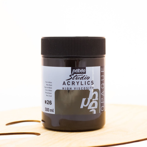 Akriliniai dažai „Pebeo studio“ 500ml marso juoda (26)