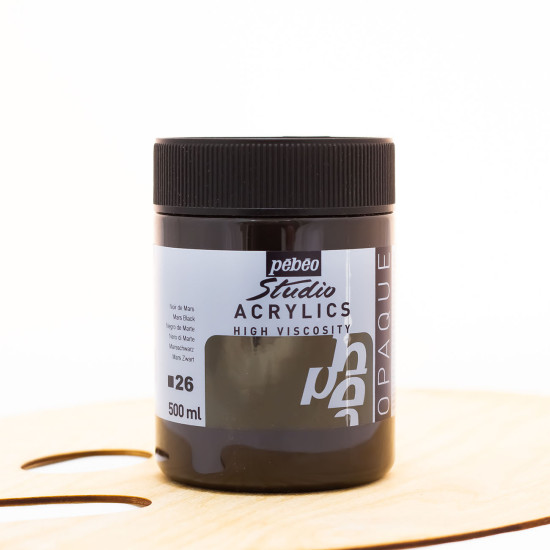 Akriliniai dažai „Pebeo studio“ 500ml marso juoda (26)