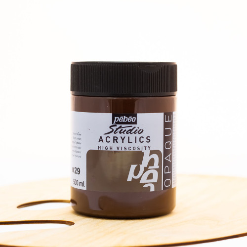 Akriliniai dažai „Pebeo studio“ 500ml deginta umbra (29)