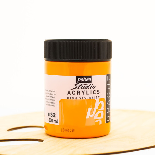 Akriliniai dažai „Pebeo studio“ 500ml  kadmio oranžinė (32)