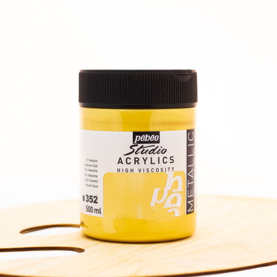 Akriliniai dažai „Pebeo studio“ 500ml „Iridescent“auksinė (352)