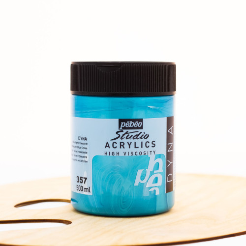 Akriliniai dažai „Pebeo studio“ 500ml  ,,Iridescent Blue-Green“ (357)