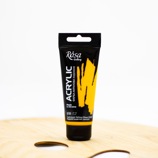 Akriliniai dažai "Rosa" Gallery 60 ml Kadmis tamsiai geltonas (618)