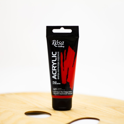 Akriliniai dažai "Rosa" Gallery 60 ml kadmis tamsiai raudonas (621)