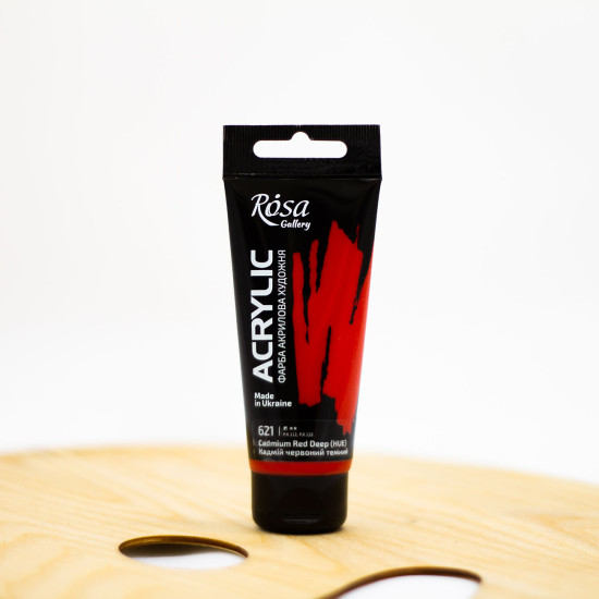 Akriliniai dažai "Rosa" Gallery 60 ml kadmis tamsiai raudonas (621)