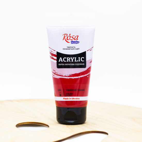 Akriliniai dažai ROSA Studio 75 ml, tamsiai raudoni (406)