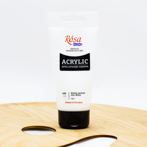 Akriliniai dažai ROSA Studio 75 ml,  Cinko Baltumo (408)
