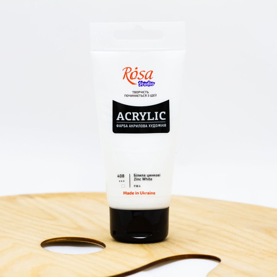 Akriliniai dažai ROSA Studio 75 ml,  Cinko Baltumo (408)
