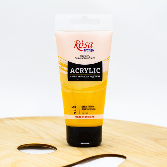 Akriliniai dažai ROSA Studio 75 ml,  tamsiai geltona (410)