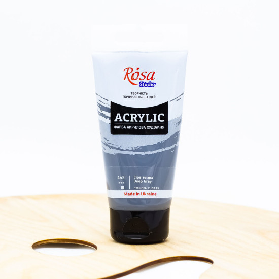Akriliniai dažai ROSA Studio 75 ml, tamsiai pilki (445)
