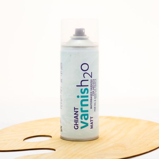 Aerozolinis matinis lakas H2O GHIANT aliejiniams ir akriliniams dažams 400 ml
