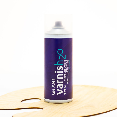 Aerozolinis lakas satinas H2O GHIANT aliejiniams ir akriliniams dažams 400 ml