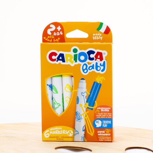 Flomasteriai „BABY MARKERS 2+“ CARIOCA, 6vnt