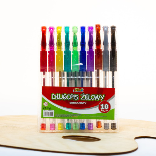 Geliniai rašikliai glitter „Penmate“, 10 spalvų su blizgučiais