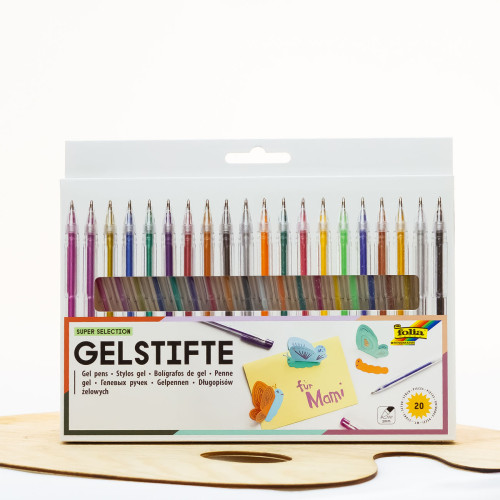 Geliniai rašikliai „Black Style“, metallic & glitter, 20 vnt.