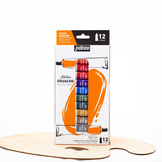 Guašo rinkinys Pebeo Studio, 12×12 ml