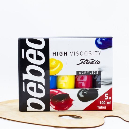 Akrilinių dažų rinkinys Pebeo Studio, Primary colours, 5x100ml