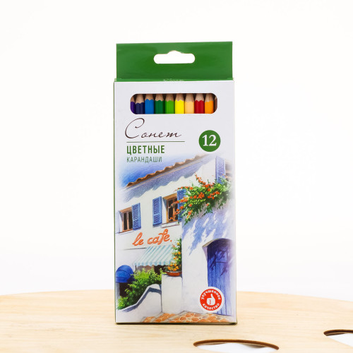 Spalvotų profesionalinių pieštukų rinkinys „Sonet“ 12sp.